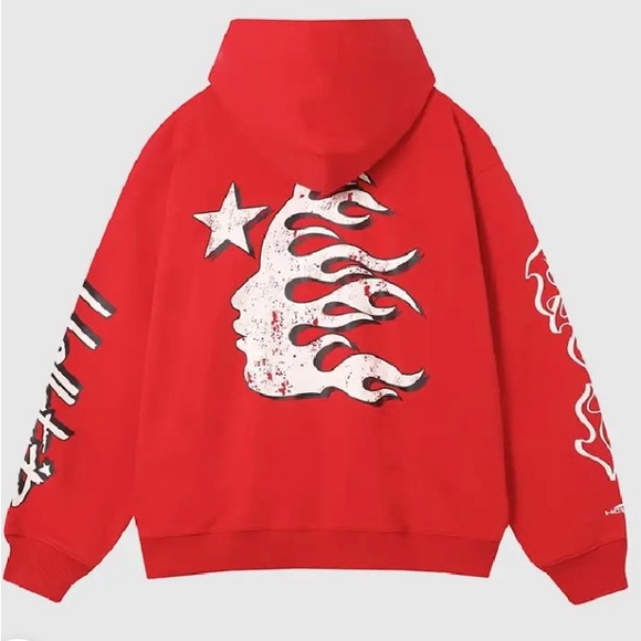 Hellstar Hell Star Studios Records Red Hoodie - Men’s Size L Large - Picture 2 of 9